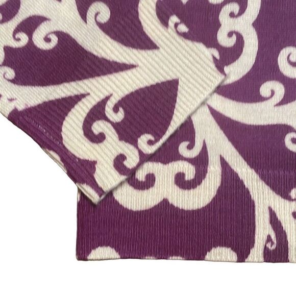 Victor Alfaro wool purple & white button front scoop neck cardigan M - Picture 6 of 11